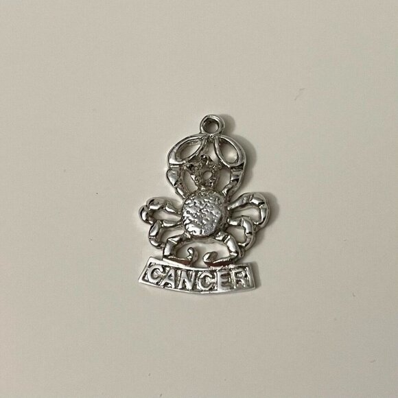 Vintage Cancer Sterling Silver Astrology Sign Charm Crab No Loop - Picture 6 of 7